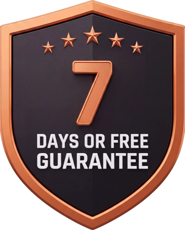 Tested Media 7 days or free guarantee seal
