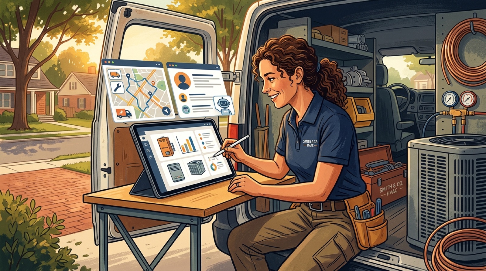 Hero: Solo agent on phone at coffee shop while AI handles inbound calls in background