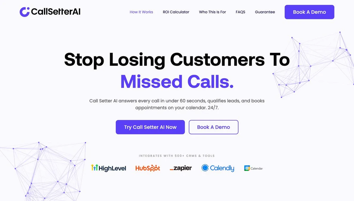 CallSetter AI website built by Tested Media, SEO company serving Long Beach